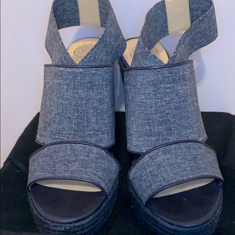 Vince Camuto Navy denim wedge espadrille